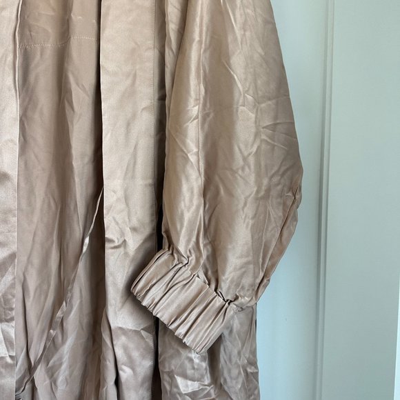 Lunya Washable Silk Robe XL2/XL3 Otium Tan Self Tie Belt Pockets Hypoallergenic - Picture 5 of 9